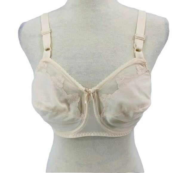 Bali Flower Underwire Bra Light Beige Style 0180 40DD - Picture 2 of 9